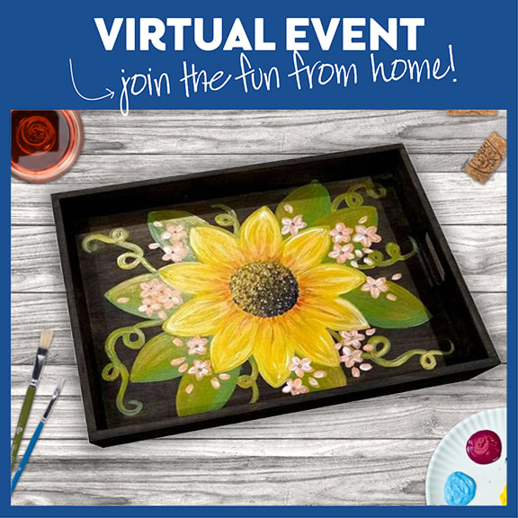 Sunflower Wood Serving Tray